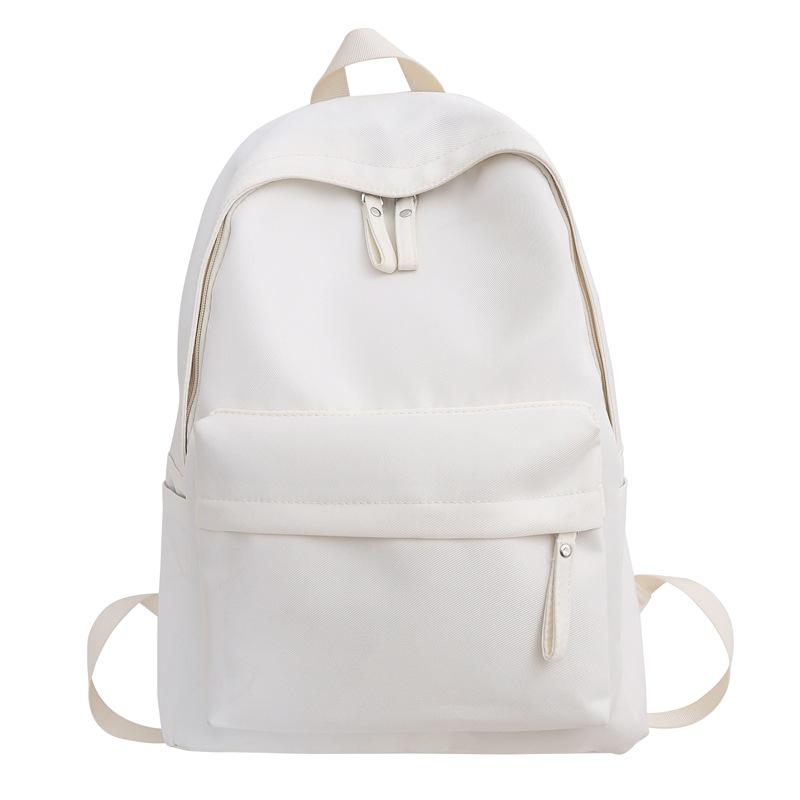 Large Capacity Simple Solid Color Backpack for Junior & High School Girls - New Korean Style, Versatile for College Students