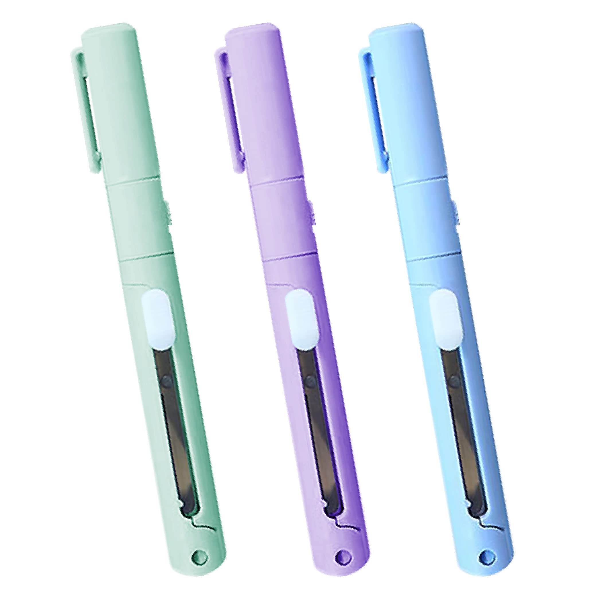 

HAMILO Портативные ножницы Нож для бумаги Тонкий дизайн Набор из 3 цветов Ручка-слайдер зелёный