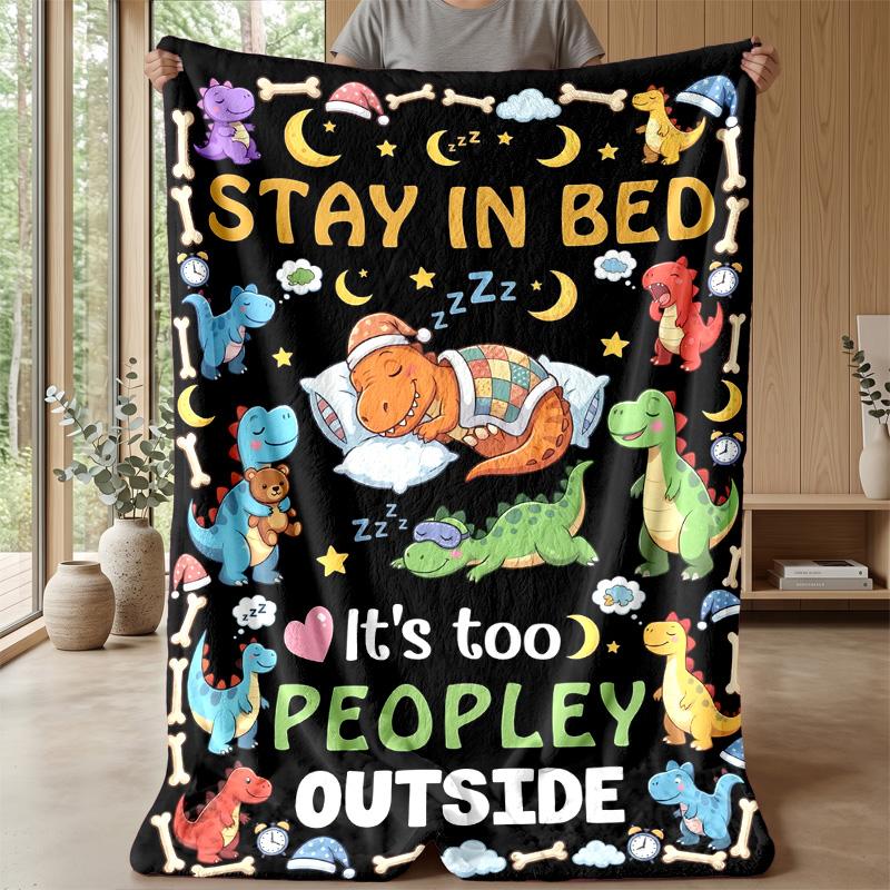 Dinosaur Skull Fantasy Landscape blanket Personalized Name Flannel Blanket Soft Cozy Plush Throw for Sofa Bed Lightweight Home Decor