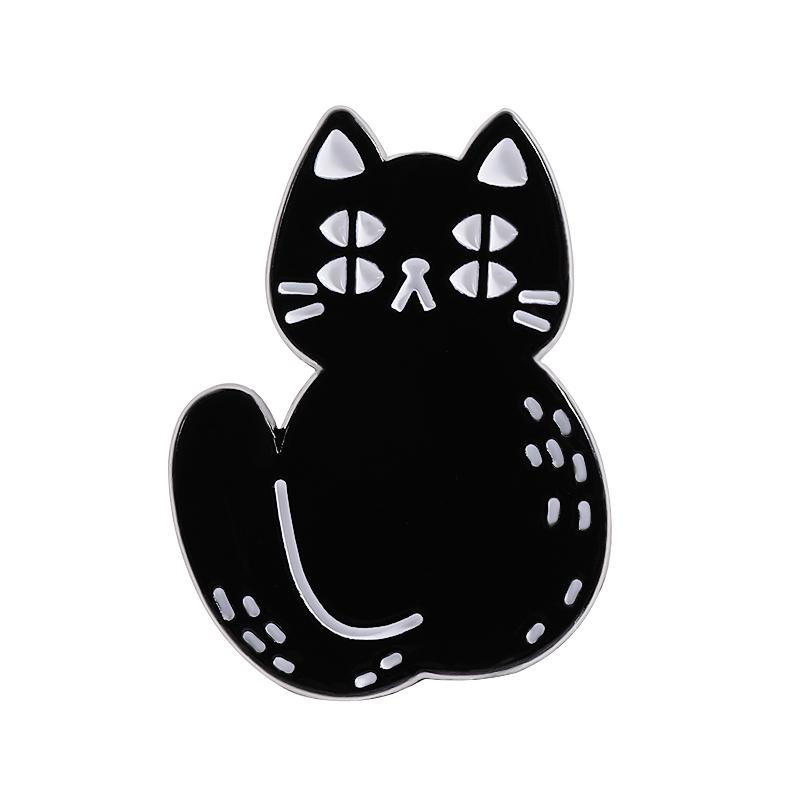 Cartoon Black Cat Enamel Pins I Do What I Want Rebellious Cat Cute Animal Brooches Lapel Badge Fashion Jewelry Gifts for Friends