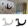 Repositionable Rounded Pegboard Hangers for Desk Organization, 6 Plastic Supports for Cables and Gaming Accessories