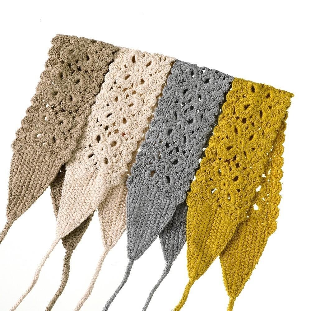 Fascia per capelli fatta a mano Fazzoletto da testa floreale Fascia per capelli a maglia retrò