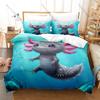 Adorable Axolotl Pattern 3 Piece Bedding Set Soft Washable Duvet Cover for Kids Dorm Room Bedroom Home Textile New bed set