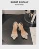 2024 Summer Women's Pearl Bow Transparent High Heel Sandals