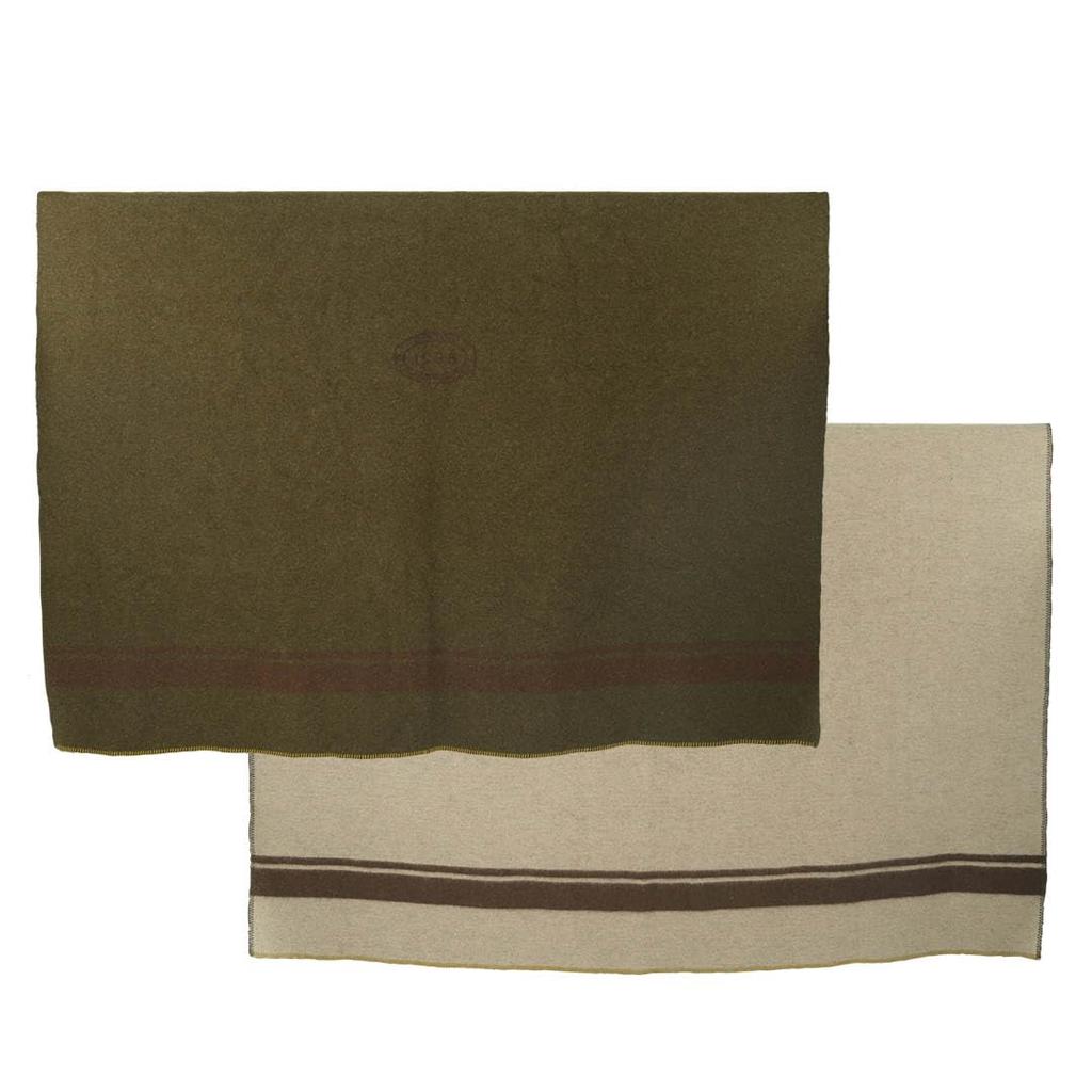 Blanket RAILROAD BLANKET Khaki X Beige [Dulton]