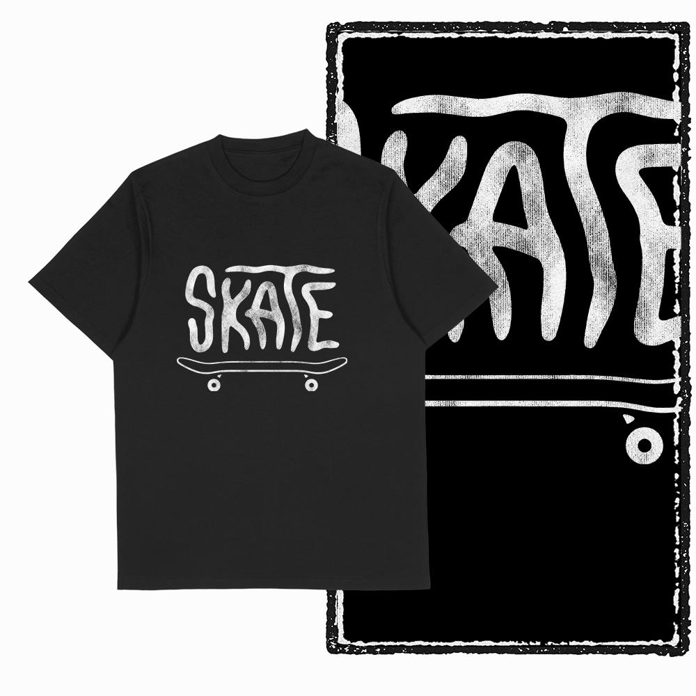 Coolmind YD Skateboard Cotton Exclusive Graphic Men T Shirt for Men Cotton Big Size Skate Cool BLACK Men's Novelty Tee Shirt