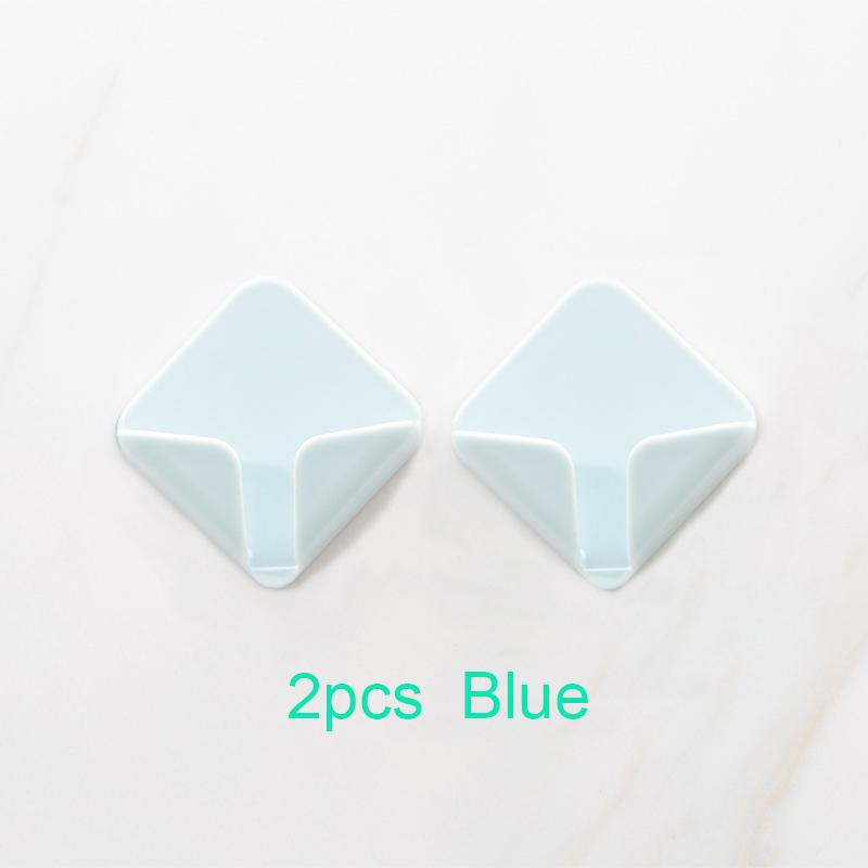 

2 шт. крючки для кухни, самоклеящийся настенный крючок для ванной комнаты, держатель для зубных щеток, настенная вешалка для дома и декора синий