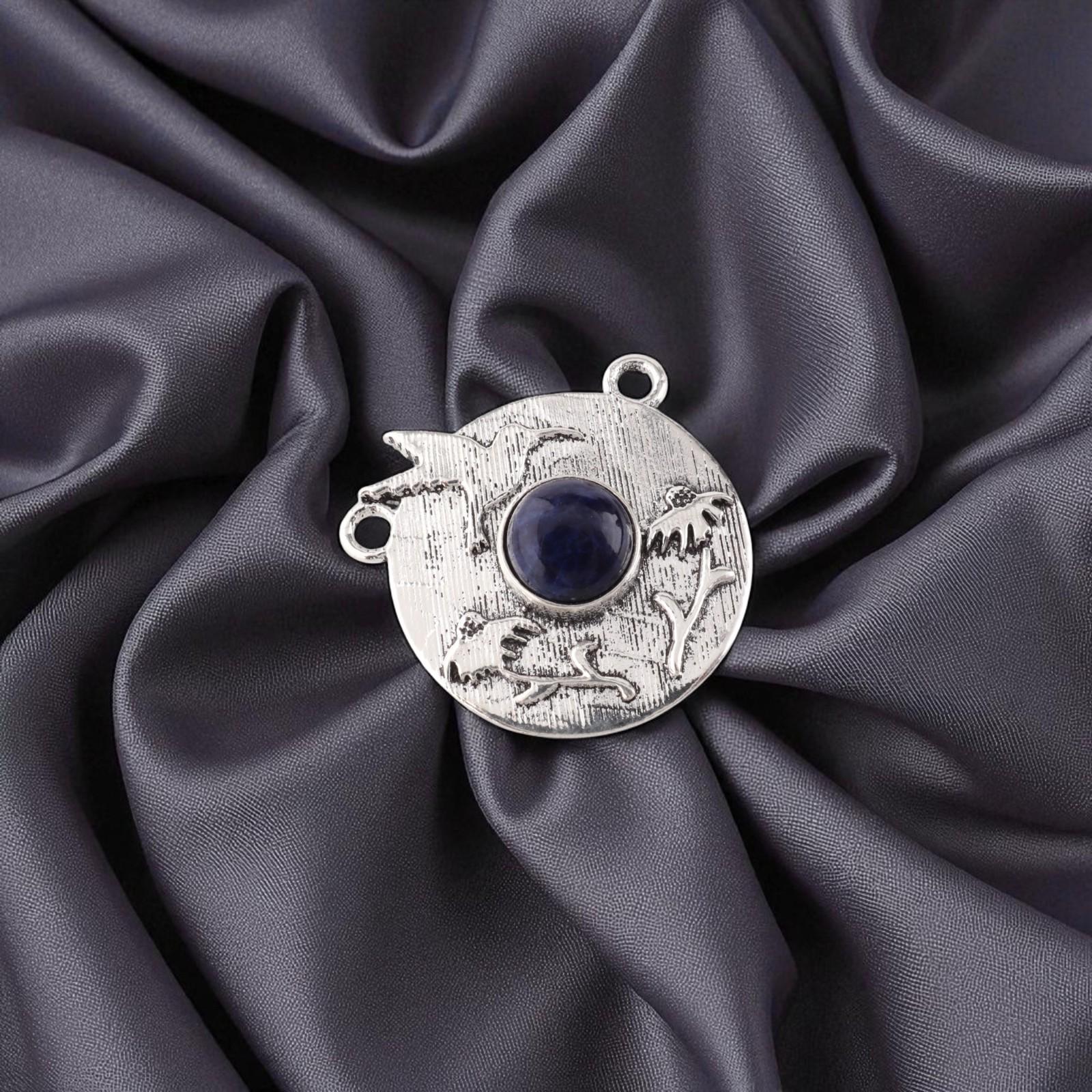 

Натуральный камень содалит, серебро 925 пробы, ювелирные изделия ручной работы, подвеска 0,92 CP-34-31