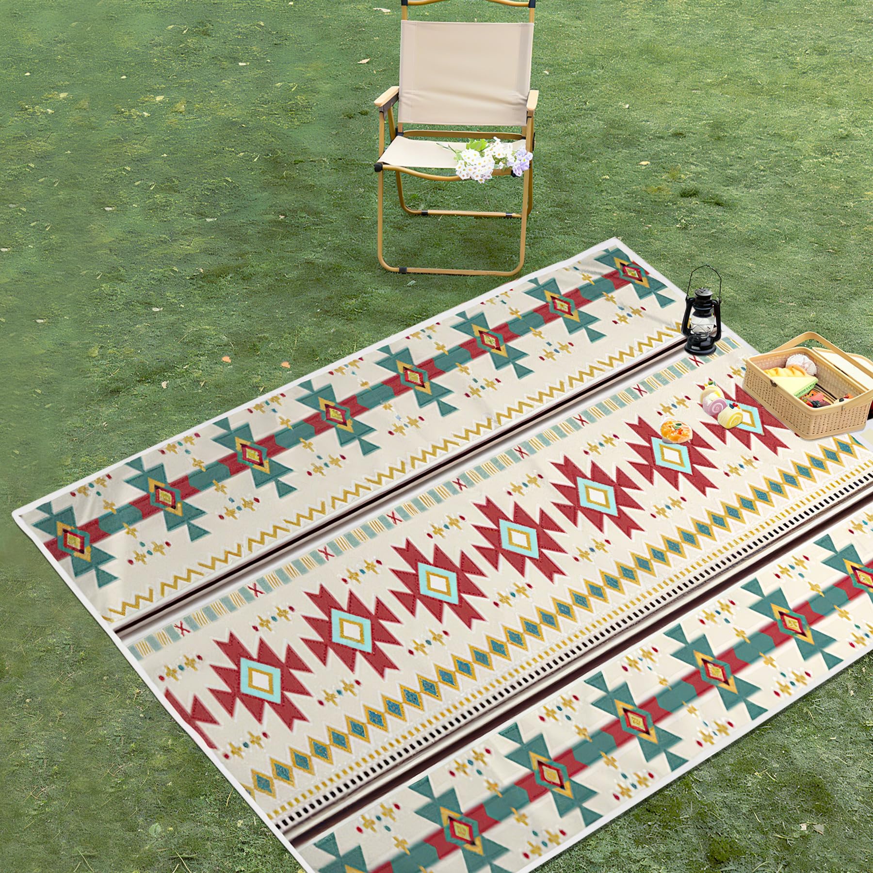 

Пикник Водонепроницаемый и Встроенное Хранение Быстрый Пикник Гранд Пляж С Переноской Домой Горные Виды Спорта Сакура Ретро Клетка Лист, Пескостойкий,