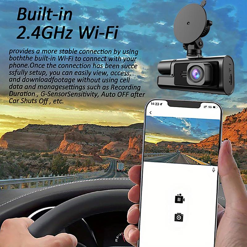 3 Channel Car DVR WIFI Recorder 1080P Dash Cam for Cars Rear View Camera for Vehicle Black Box Car Assecories Free Glasses