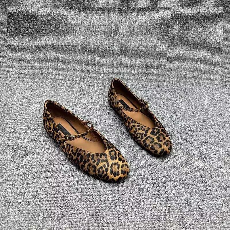Fashion Mary Jane Shoes Female High Quality Leather Buckle Ballet Shoes for Women Square Toe Flat Cowhide Ladies Single Shoes 2025
