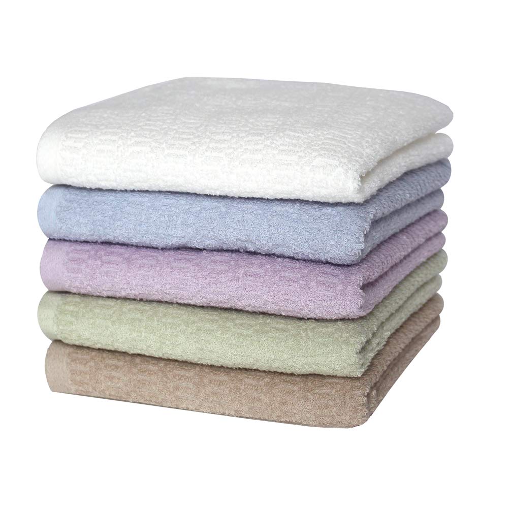 

Senshu Towel Минимальный набор банных полотенец Quick Made in Sensitive Easy to Compact Bath Long Face Towel Blue Pink [Органический хлопок] 5, Тонкий, Сушка, Япония,