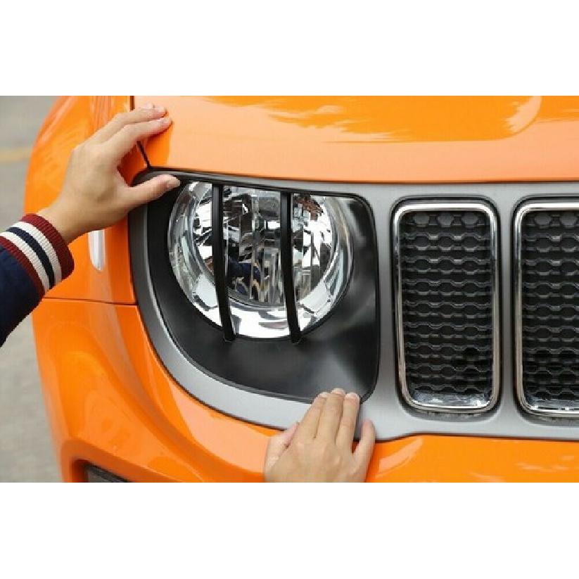 2 Stück Scheinwerfer Lampen Dekor Abdeckung Zierleiste für Jeep Renegade + Zubehör
