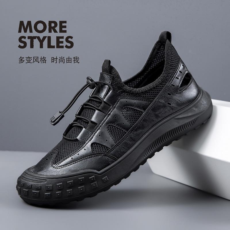 

Summer sandals men s outer wear hollow hole shoes outdoor leisure sports mountaineering wading river shoes men 44 чёрный