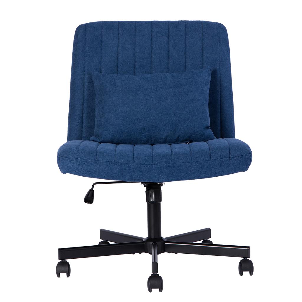 Modern Home Office – Height-Adjustable Swivel Chair without Armrests with Quiet Casters & Cushion – Elegant Fabric Chair for Study & Living Room