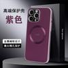 Plain Leather Magnetic Mobile Phone Case for iPhone16PROMAX Anti-drop 14/13/12 Wireless Charging Leather Pattern Case