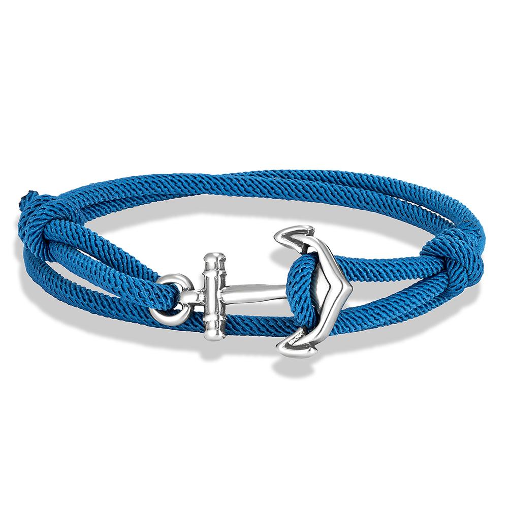 Nautical Men Anchor Bracelet Handmade Adjustable Surfering Rope Braslet Unfading 3mm Thin String Braclet Homme