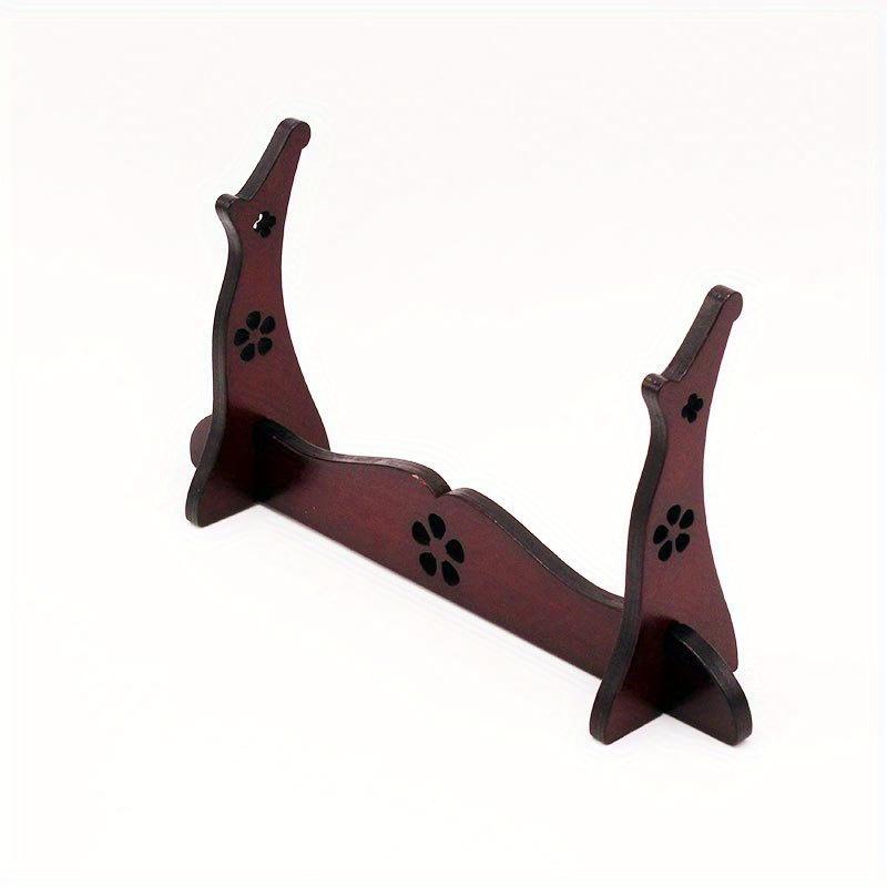 1KS Stojan na prstenové pravítko Dřevěná základna Stojan ve stylu čínského umění Ručně vyráběný stojan Dekorace