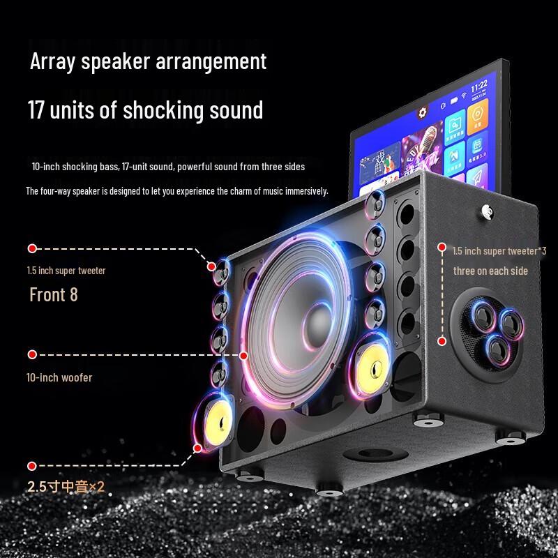 Newmine N525 Portable KTV Bluetooth Speaker System with 17-inch Display