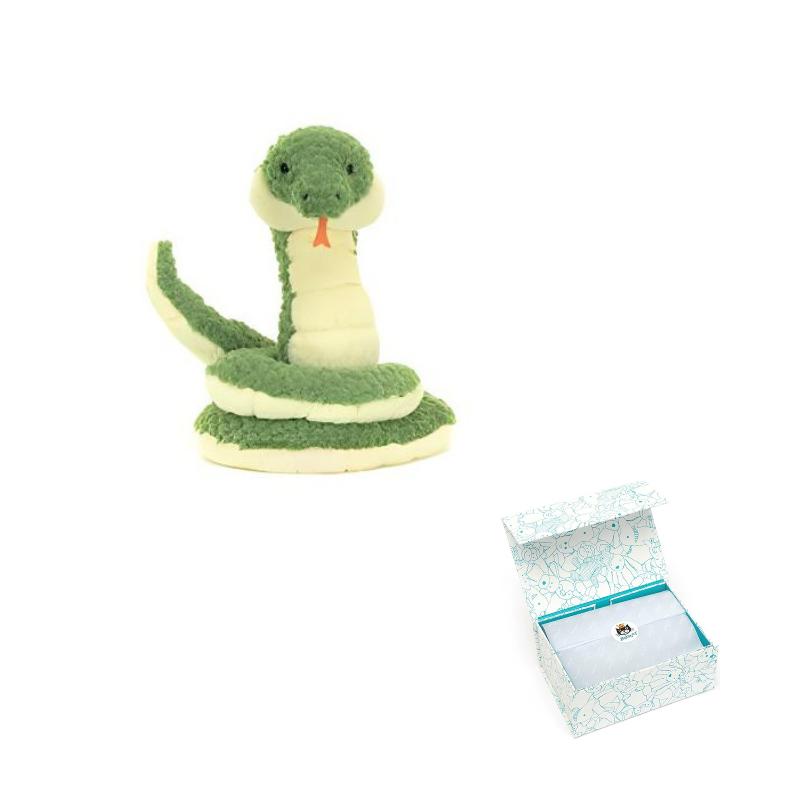 JELLYCAT Amphibian & Reptile Collection Cizi Snake Dolls Plush Doll 27cm Height In Sitting Posture
