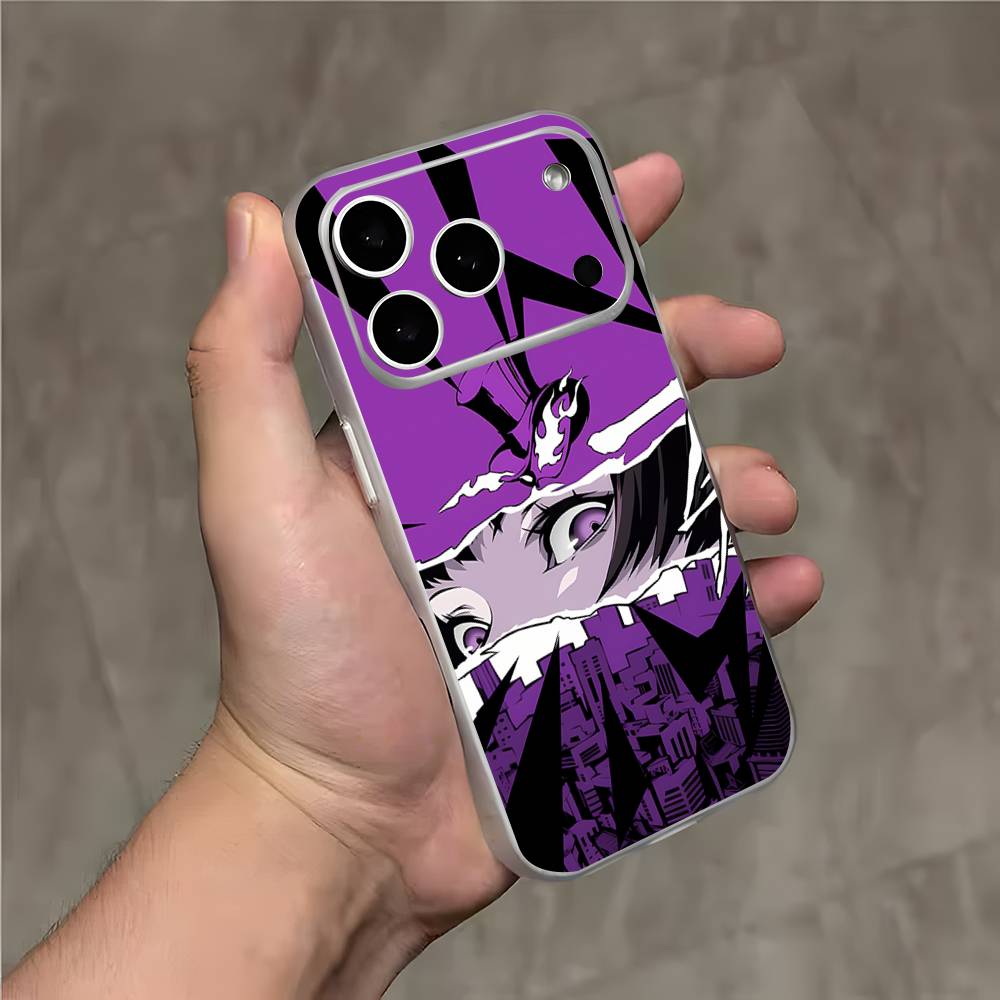 

Game P-PersonaS 5 Shockproof Transparent White Phone Case For iPhone 17,16,15,14,13,12,11,Pro,Max Magnetic Wireless Charging iPhone14ProMax