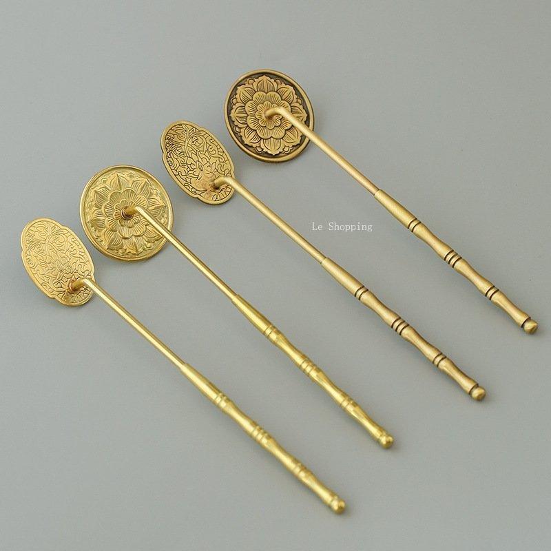 Brass Incense Seal Tool DIY Play Extension Incense Seal Incense Shovel Incense Scoop Ash Incense Sweep Incense Supplies Tools