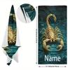 Custom Scorpion Beach Towel Gold Animal Print Personalized Name Quick Dry Sand Free Large Bath Towel For Swimming Pool Travel