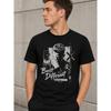 Men's Built Different Mentality Graphic Tee, Short Sleeve Crew Neck Cotton Blend T-Shirt with Distressed Portrait Print for Casual Streetwear Daily