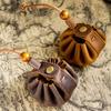Handmade Top-grain Cowhide Coin Purse Creative Drawstring Coin Bag Household Storage Bags Retro Genuine Leather Small Purse New