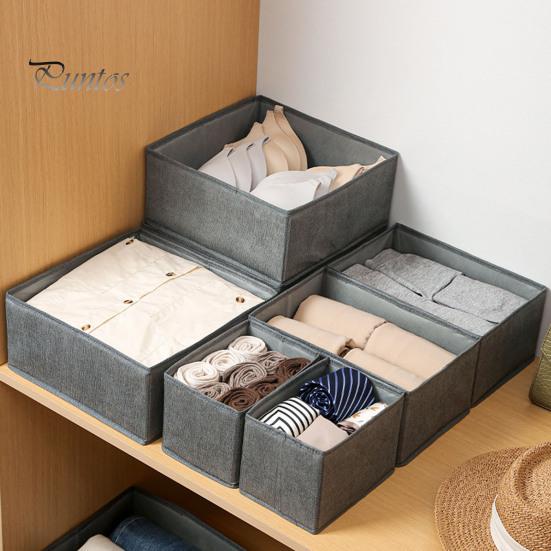 Drawer Organizer Underwear Wardrobe Dividers Storage Boxes Large Capacity Collapsible Clothing Organizers Multiple Compartments Bra Socks Bins Set