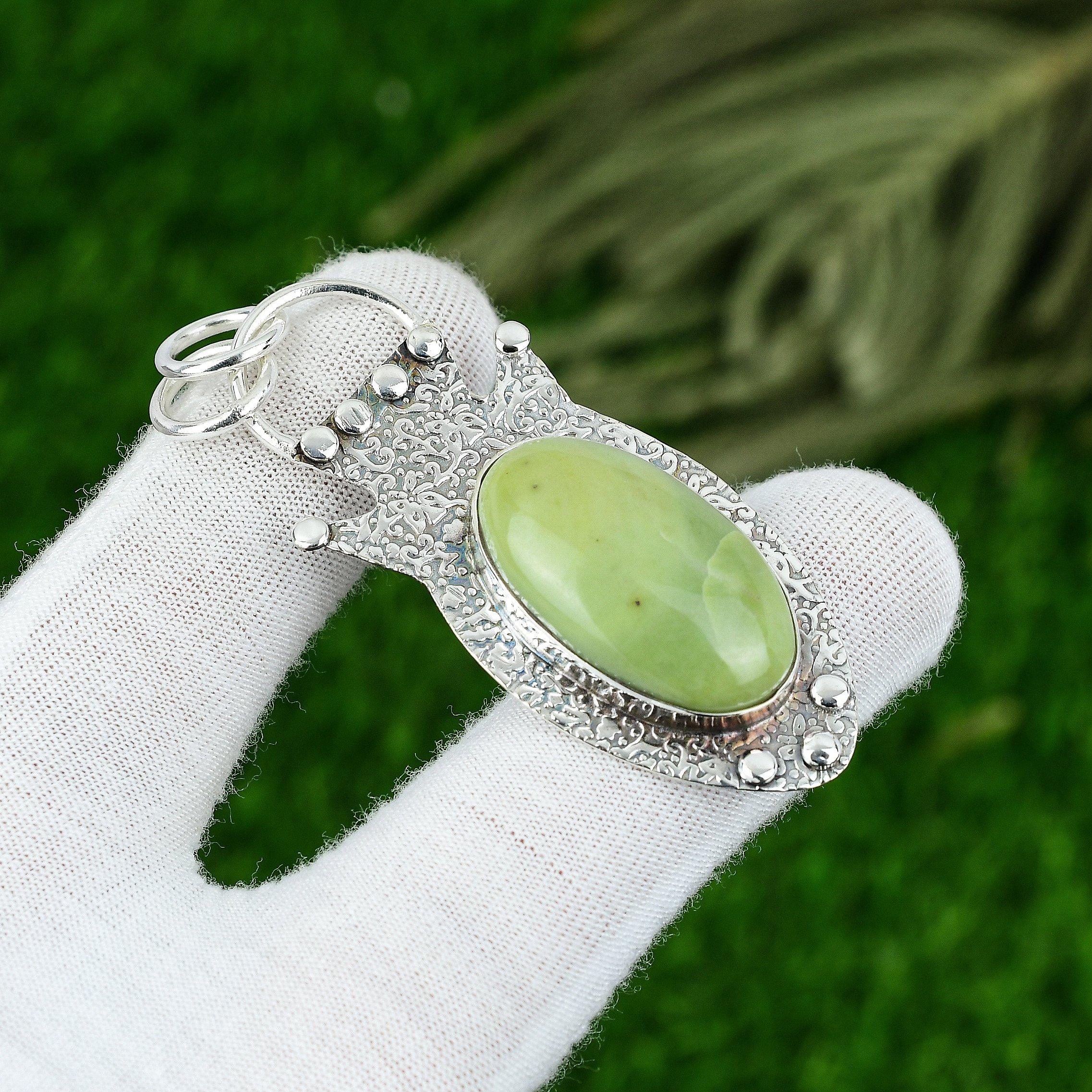 

Сделка ко Дню матери Серебро 925 пробы Натуральный серпентин Подвеска для помолвки Ювелирные изделия