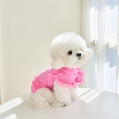 Comfortable Lace Pet Summer Vest Flying Sleeve Soft Cat Base Skirt Breathable Pet Dress Spring