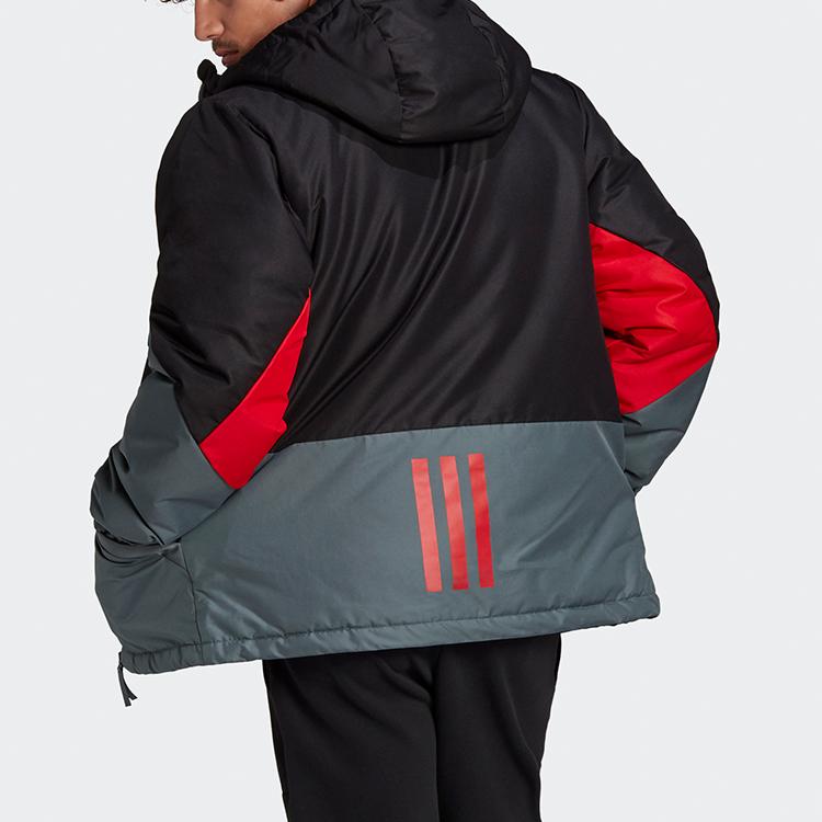 Adidas Casual Sports Warm Hooded Jacket Long Sleeve Coat Men Jackets Red Black GJ8379