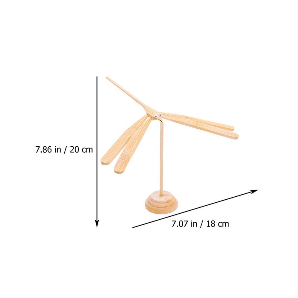 Balance Dragonfly Toys Balanced Bamboo Dragonfly Wooden Flying Arrow Toys Scientific Display Model