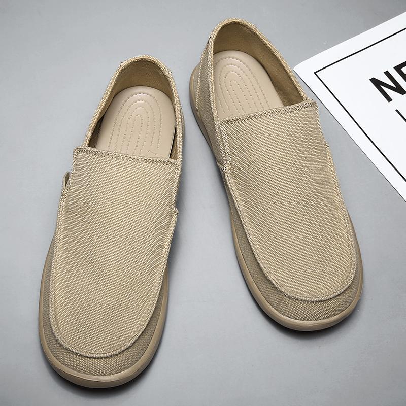 Men's Sneakers Canvas Breathable Men's Walking Driving Shoes Comfortable Outdoor Men Flats Casual Shoes