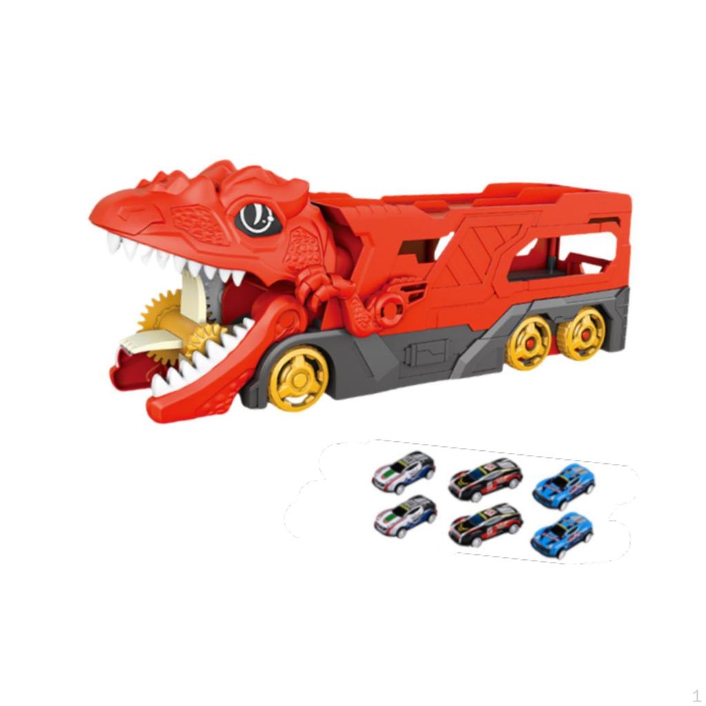 Dinossauro Hauler Track Toy Educacional para Meninos, Engraçado Transforma-se em Dino Idades 3 Anos