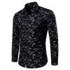 Men Casual Long Sleeve Floral Print Breathable Stretch Daily Shirt
