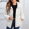 BITCED Autumn/Winter Plus Size Women's Hooded Waist-cinched Drawstring Cotton Coat