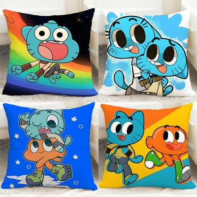 AAnimation The Amazing World of Gumball Kussensloop Comfortabele Omkeerbare Kussensloop Ideaal voor Auto Bank Slaapkamer & Meer