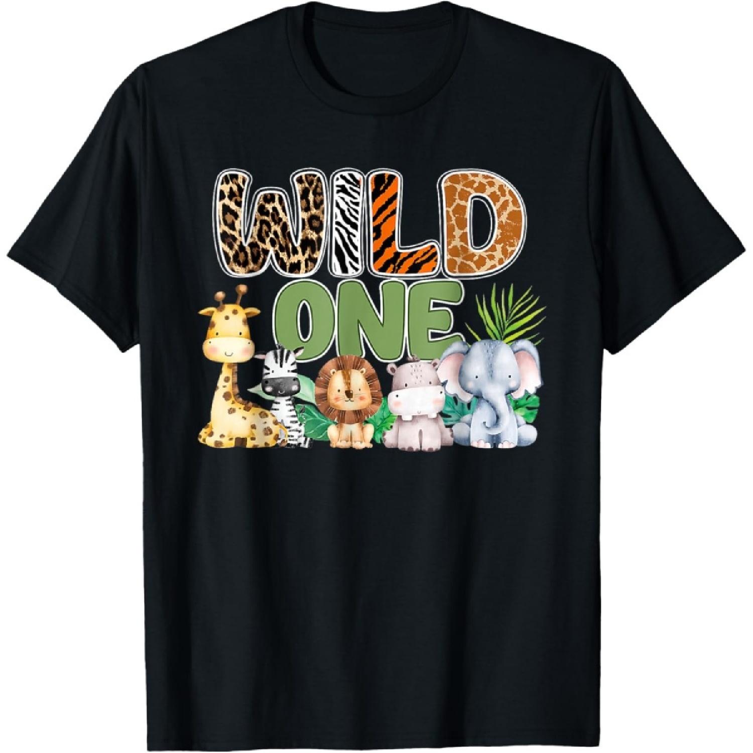 Wild One 1st Birthday Safari Family Matching T-Shirt S