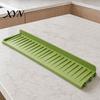 Sink Splash Guard Silicone Kitchen Faucet Mat, Foldable with Suction Cup, Cup Mat 5 Degrees Slope Countertop Water Draining for Bathroom Non-slip