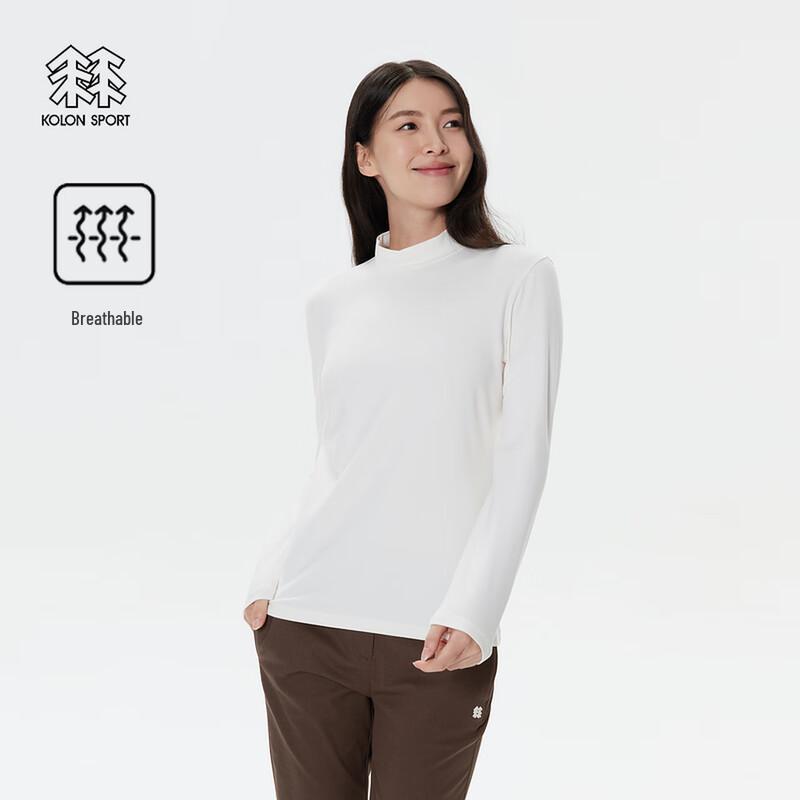 Женская термофутболка KOLON SPORT с высоким воротником и длинным рукавом из микрофлиса XL