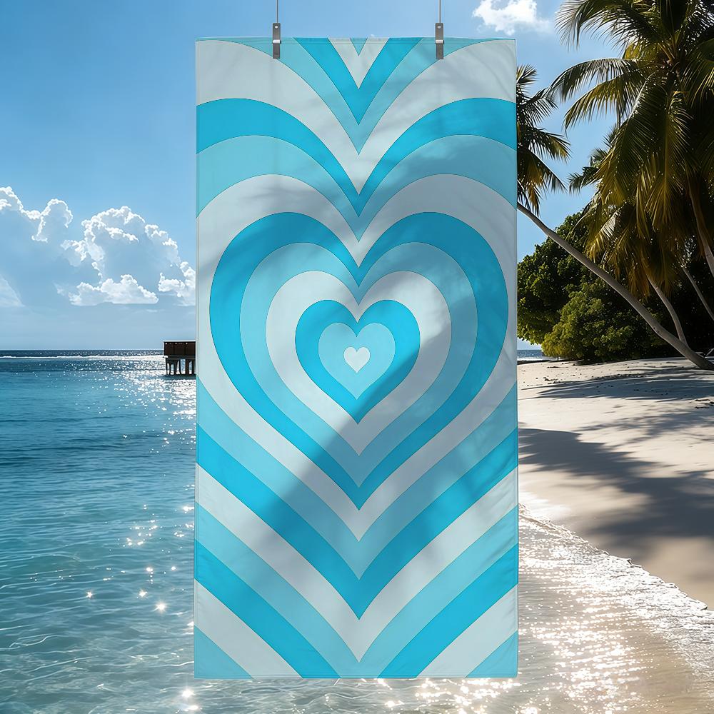 Heart Shaped Love Couple Towel Quick Drying Beach Towels Are Suitable For Swimming Pools Camping Yoga And The Gym