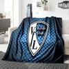 Bochum Crest Flannel Blanket, Soft Polyester, Modern Design, All-Season for Camping, Travel, Gifts for holidays or birthdays