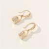 Fashion Lock Shape Dangle Earrings for Women 2025 New Golden Zirconia Drop Earring Statement Party Jewelry Accessories