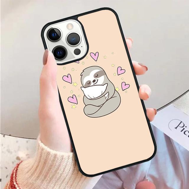 Cute Sloth Animals Phone Case for iPhone 17 Air 16 15 14 12 13 PLUS 11 PRO MAX Back Fundas coque Cover Shell