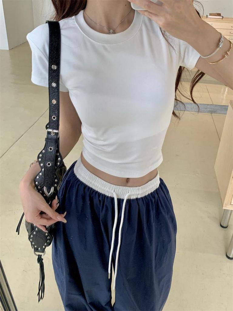 Women's Color Block Wide Leg Elastic Waist Quick-Dry Pants - Spring/Summer 2025, Loose Fit, Yamamoto Style