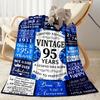 95th Birthday Celebration Blanket Soft Warm Cozy Perfect for Office Chair Picnics for All Occasions Playful Design