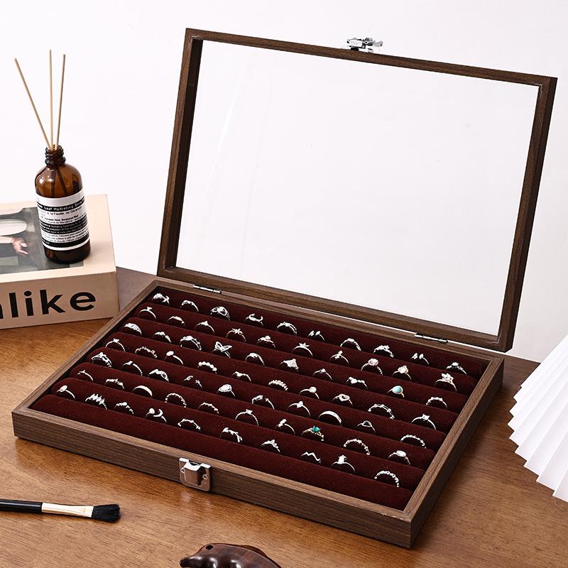 Walnut Wood Large Jewelry Box - Anti-Oxidation Storage for Rings, Earrings, Necklaces, and Bracelets