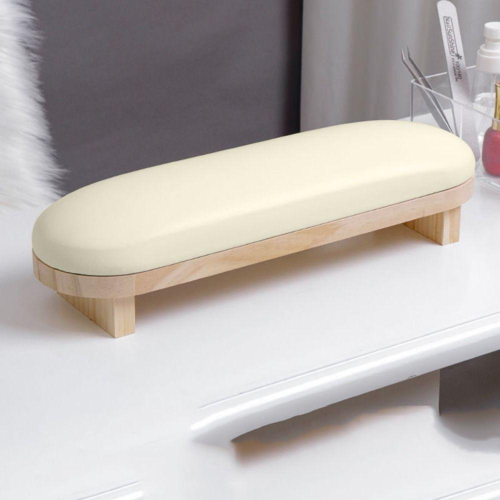 Wood Stand Manicure Hand Pillow PU Leather Manicure Table Mat Nail Art Hand Cushion  For Two Hands